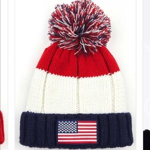 CC American Flag USA Pom Beanie